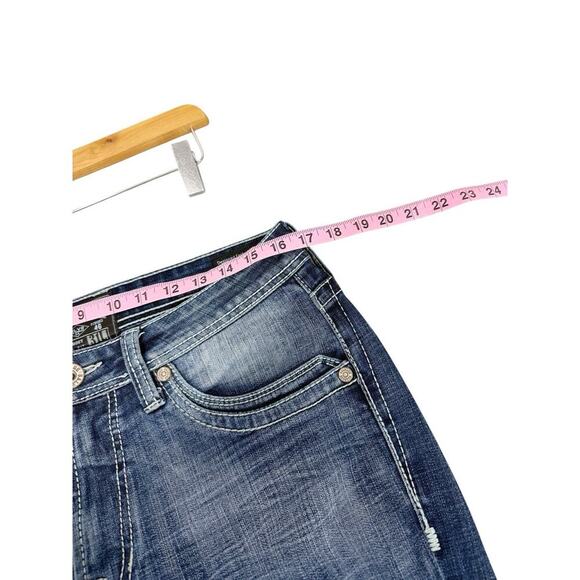 Salvage Mayhem Bootcut Dark Wash Thick Stitch Stretch Denim Jeans Men’s 31 Long - Picture 11 of 13